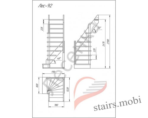 ЛЕС-92-У чертеж stairs.mobi